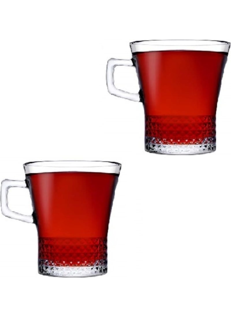 Paşabahçe 55703 Quartz Tea Glass with Handle 250 cc Set of 2  - Image 1