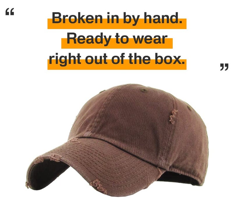 KBETHOS Vintage Washed Distressed Cotton Dad Hat Baseball Cap Adjustable Polo Trucker Unisex Style Headwear (Vintage) Brown Adjustable - Image 4