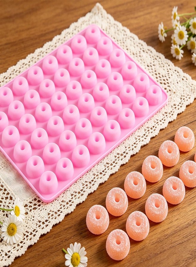 YIMINGMOLD قالب سيليكون على شكل دونات من YIMINGMOLD، قالب حلوى جيلاتينية، قالب دونات صغير، قالب حلوى شوكولاتة، لون وردي - Image 2