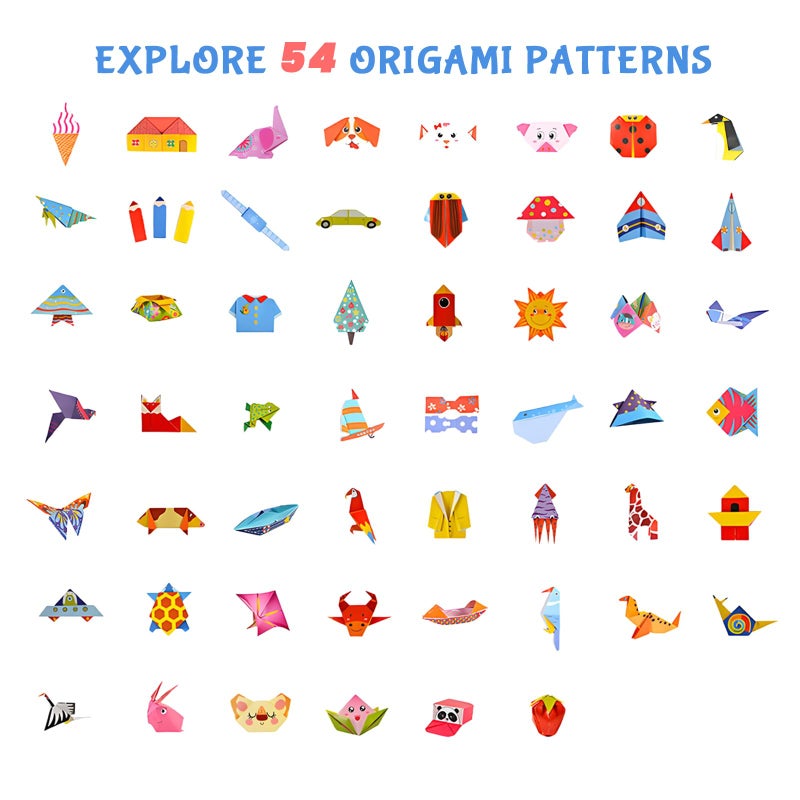 NISCHA Origami Kit for Kids Ages 5-16, 116 pages with 54 Patterns & Instruction Book | Origami Paper Kit for Beginners & Advanced | Arts & Crafts Toys for Girls & Boys Ages 8-12 | Birthday & Christmas Gifts - Image 2