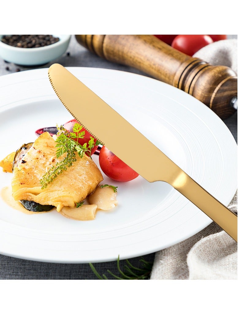 general Stainless steel tableware 1010 series western food fork and spoon dessert spoon 24-piece gift box set - Image 2