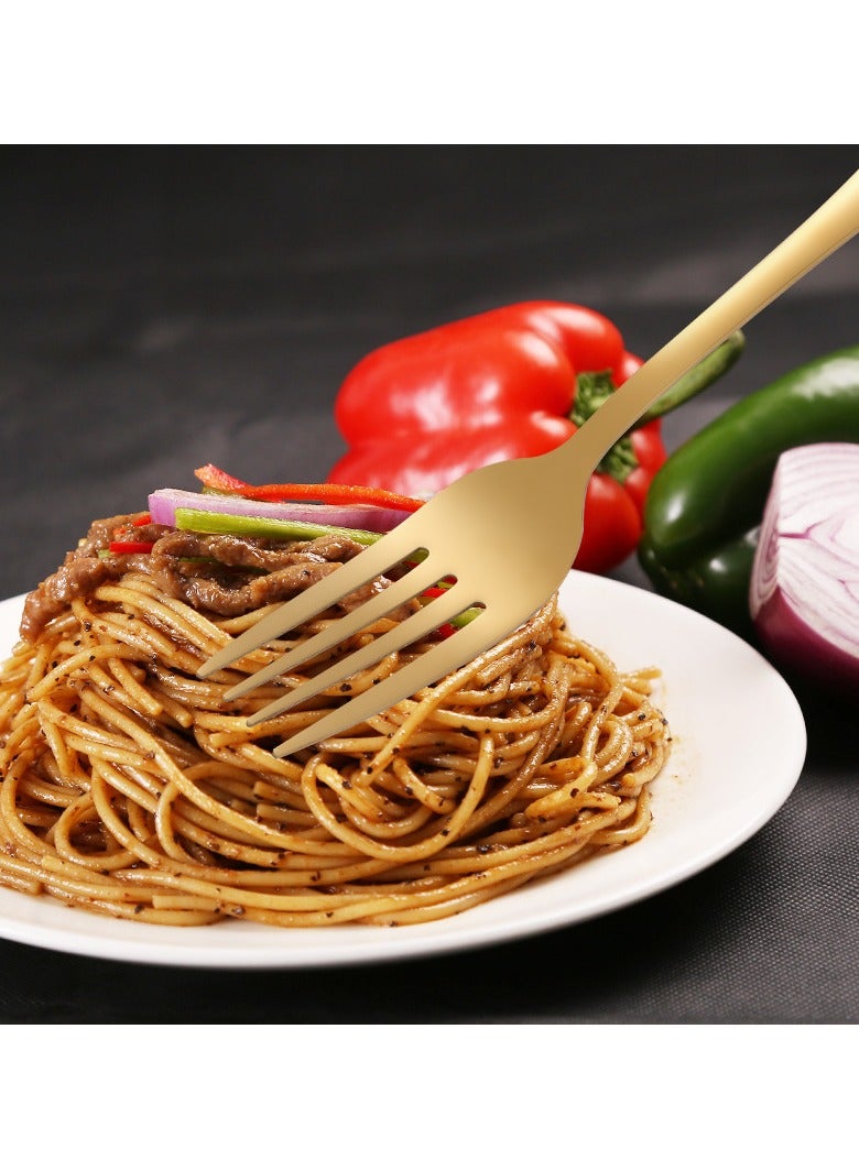 general Stainless steel tableware 1010 series western food fork and spoon dessert spoon 24-piece gift box set - Image 3