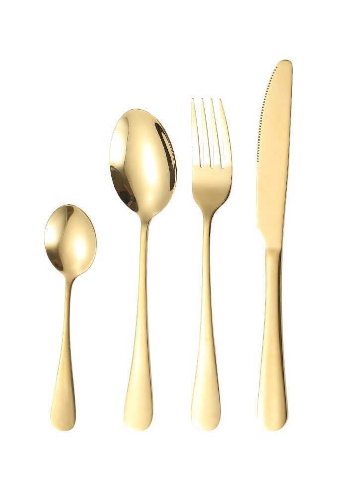 general Stainless steel tableware 1010 series western food fork and spoon dessert spoon 24-piece gift box set - Image 4