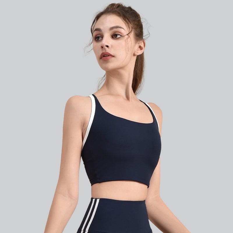 Naked Yoga Suit Bra Adjustable Thin Shoulder Strap Fitness American Girl One Cup Quick-Drying Breathable Sports Vest - Image 4
