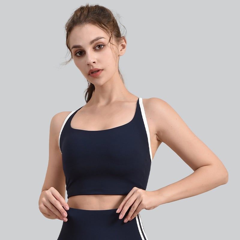 Naked Yoga Suit Bra Adjustable Thin Shoulder Strap Fitness American Girl One Cup Quick-Drying Breathable Sports Vest - Image 5