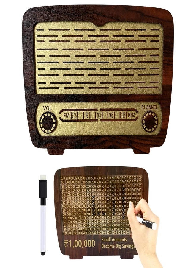 CRYA Wooden Money Saving Box for Adult 100000, Small Amount Become Big Saving Wooden Piggy Bank 100000, 1 Lakh Money Saving Box for Kids, Reusable Cash Wood Piggy Bank for Adults with Numbers - Image 1