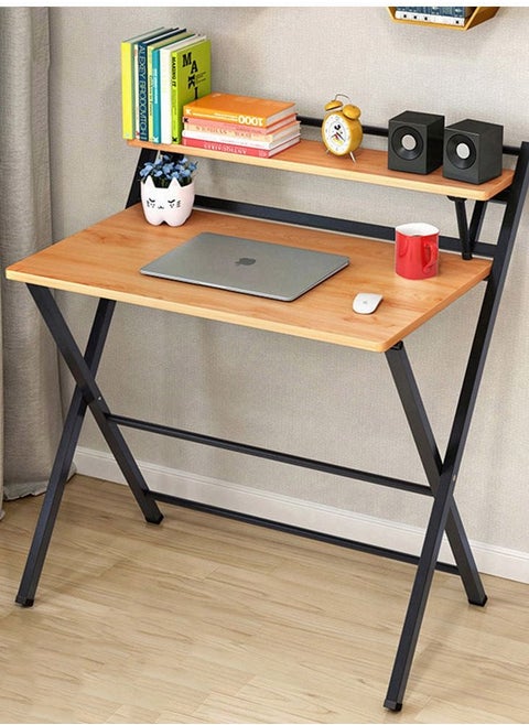 Small Folding Desk Computer Desk Writing Desk Foldable Table Laptop Desk Oak Desks Home Office Desk for Small Space
