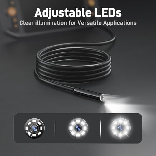 Teslong Endoscope Borescope with Light, Snake Inspection Camera for Automotive Engine, Waterproof Fiber Optic Camera for Mechanics - Ideal for Wall, Vent, Wire Video Scope (16.5FT) - Image 4