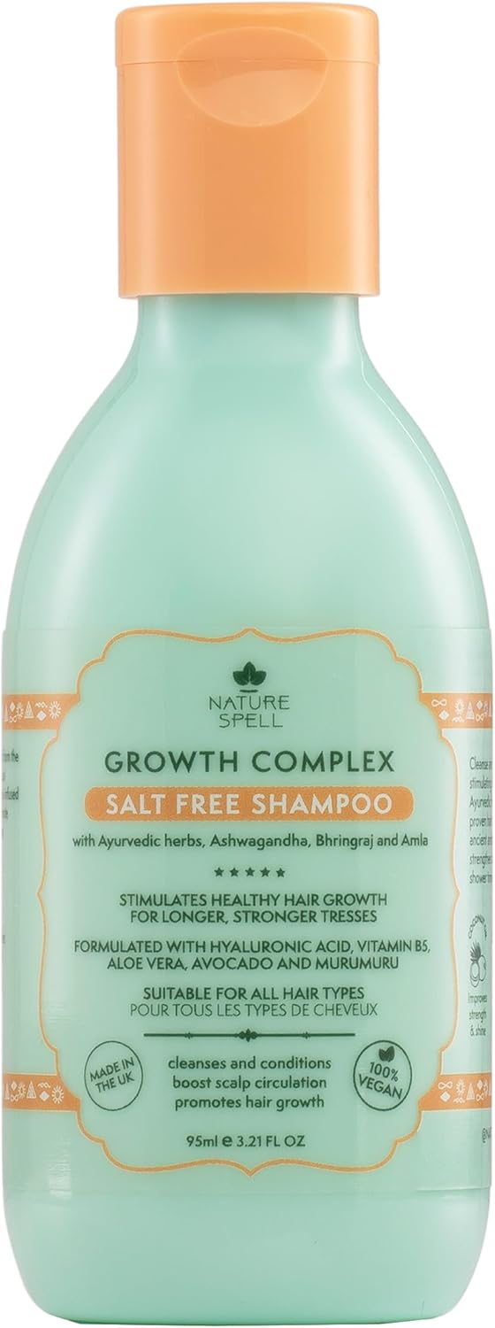 Nature Spell Hair Growth Complex Travel Size Shampoo Nourishing Strengthening For All Hair Types SulphateFree Vegan 95ml