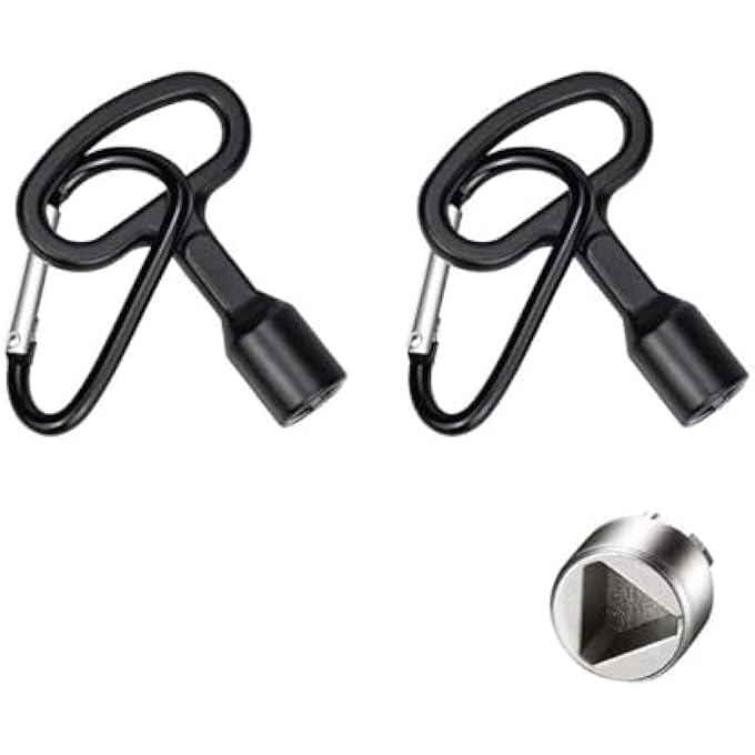 TRIANGULAR KEY 8 MM, TRIANGLE KEY WITH CARABINER, TRIANGULAR KEY RUBBISH BIN, UNIVERSAL 3 SIDED KEY, TRIANGULAR KEY FOR RADIATORS, HYDRANTS, TRASH BIN, METER BOXES, USED - Image 2