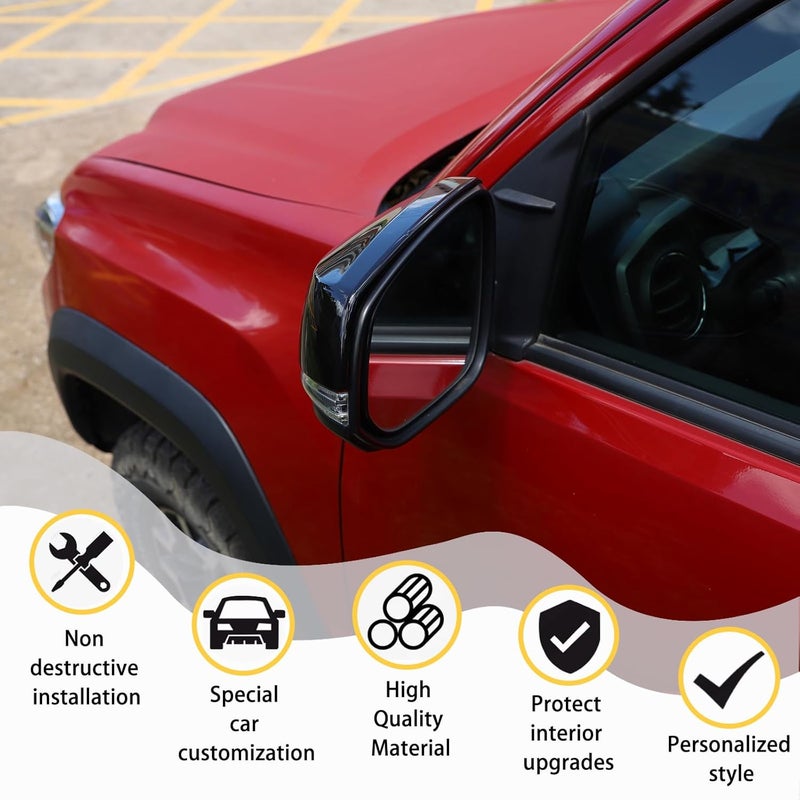 CHEAYAR Door Rear View Mirror Cover Cap for Toyota Tacoma 2015-2022 - ABS Side Mirror Cover Trim (Piano Black) - Image 4