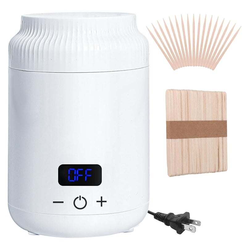PODOY Mini Wax Warmer  Switchable Display Portable for Hair Removal with 100 Wax Sticks NonStick Waxing Kit for Womens Face and Body Professional Melter Machine