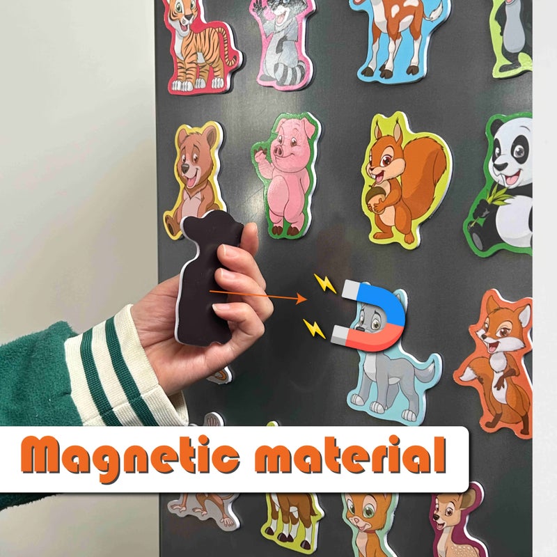 20 Large Animal Magnetic Stickers 1 38x3 15 Inches Durable Pvc Full Back Magnetic Unique Animal Designs For Dishwasher Decor Fridge Home Interaction - Image 1