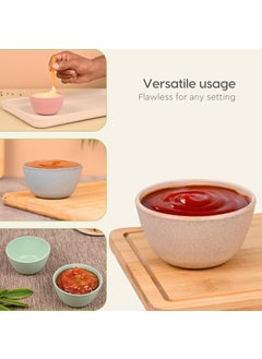 Eha Eha EarthFriendly Set of 4 Dip Bowls for Kitchen 175 ml Made with Bamboo Fibers Rice Husk Microwave Safe Bowl Set for Hot Cold Serving Bowls Multicolor  - Image 4