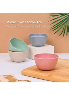 Eha Eha EarthFriendly Set of 4 Dip Bowls for Kitchen 175 ml Made with Bamboo Fibers Rice Husk Microwave Safe Bowl Set for Hot Cold Serving Bowls Multicolor  - Image 5