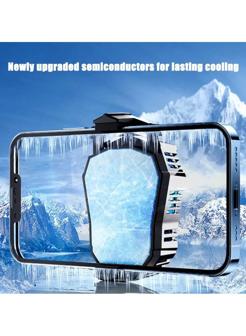 Mobile Phone Dual Gears Adjustable Semiconductor Radiator for PUBG Aim Shooting Game Cooler for iPhone Samsung Other Android Phones AL07 Cooling Fan Black - Image 4