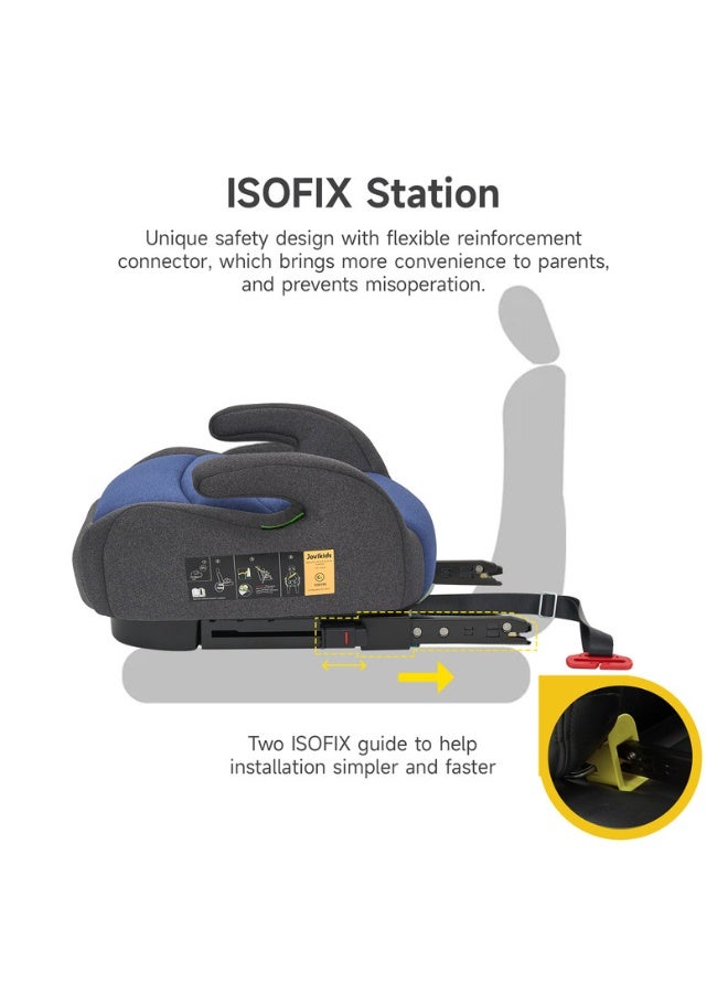 Jovikids مقعد سيارة محمول أوهُو I-Size مع ISOFIX، 125 - 150 سم (المجموعة 2/3، 6-12 سنة)، ECE R129، أزرق - Image 3