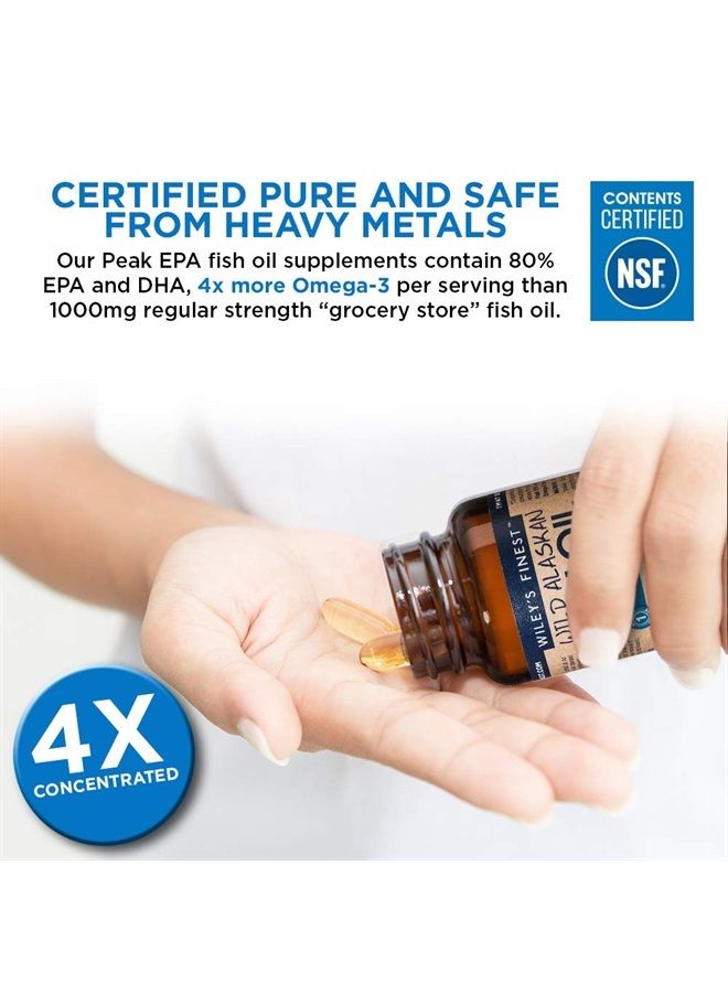 Wiley's Finest Wild Alaskan Fish Oil Peak EPA - Triple Strength Peak EPA and DHA - 1000mg Omega-3s, SQF-Certified - 60 Softgels (60 Servings) - Image 3