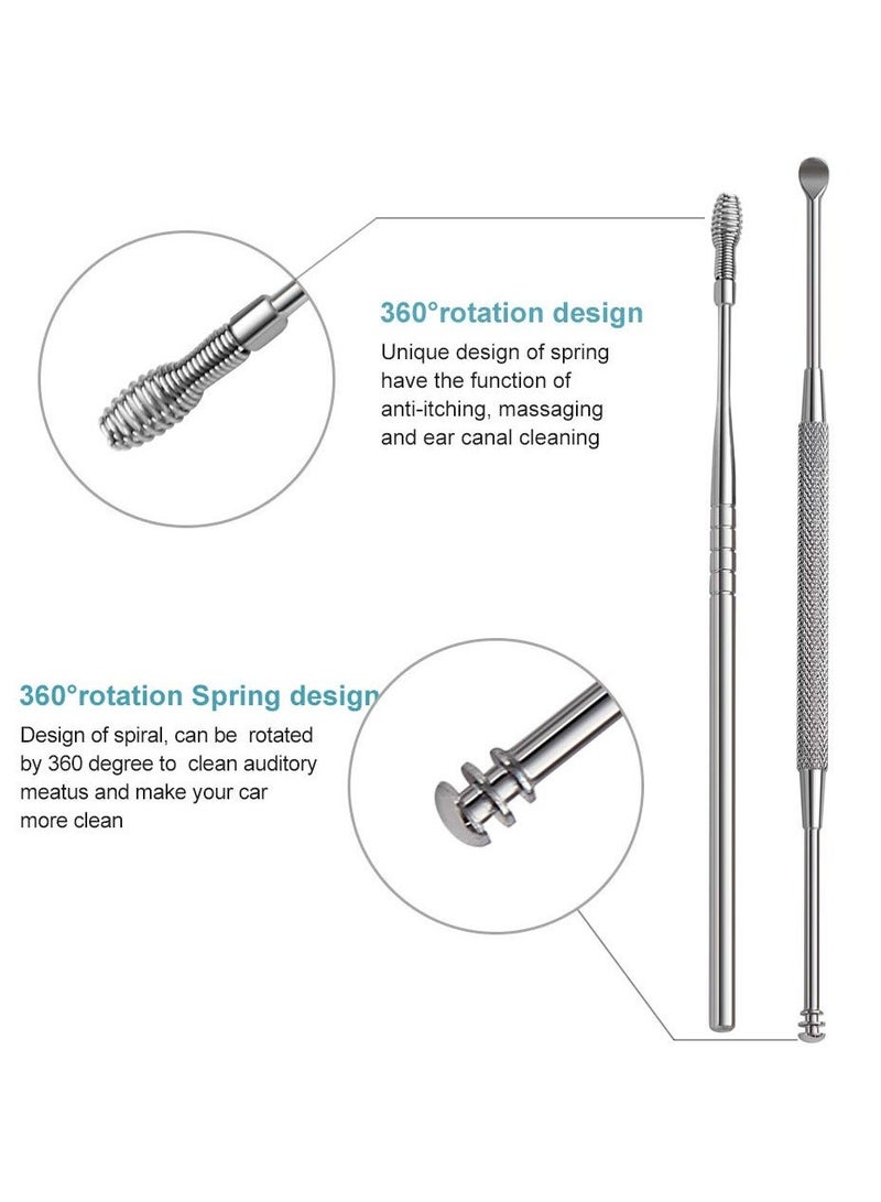 Y&D Earwax Cleaner Tool Set, Ear Curette Cleansing, Pick Removal Tool, Spiral Stainless Steel Picks Kit, Wax Removal, Picks,  - Image 4