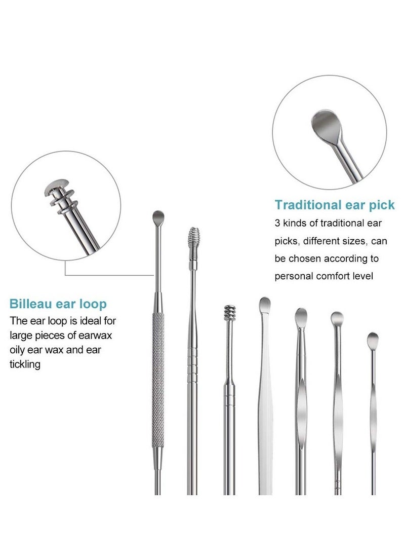 Y&D Earwax Cleaner Tool Set, Ear Curette Cleansing, Pick Removal Tool, Spiral Stainless Steel Picks Kit, Wax Removal, Picks,  - Image 2