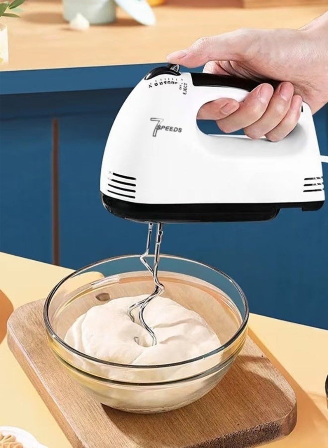 7STARS Household Hand Blender Electric, 7-Speed 260W Powerful Motor, Handheld Storage Box，Egg Whisk and 4x Accessories, Flat Mixer, Dough Hook, Blender Essential for Cakes and Desserts - Image 1