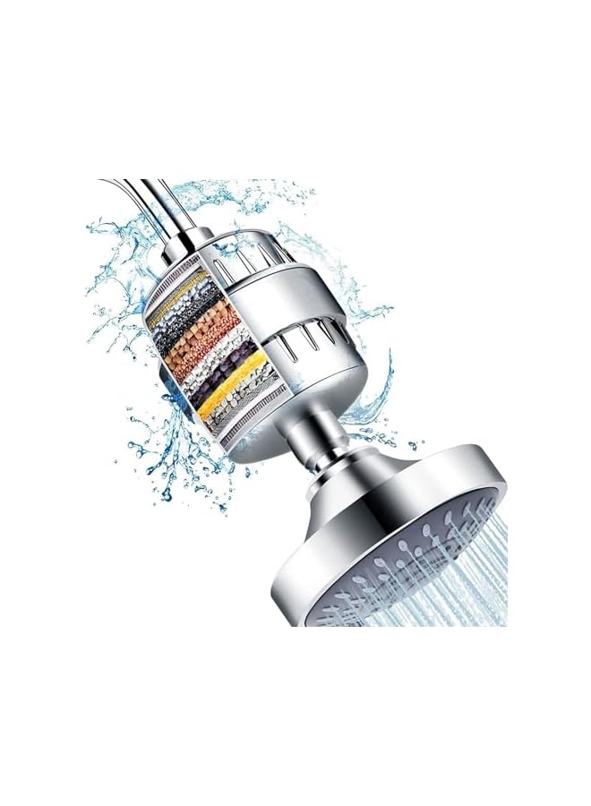 The Bros 15 Stage Shower Head Filter for Hard Water, Water Purification Shower Head Universal Water Purifier for Shower, Skin and Hair Care Shower Filter - Image 2