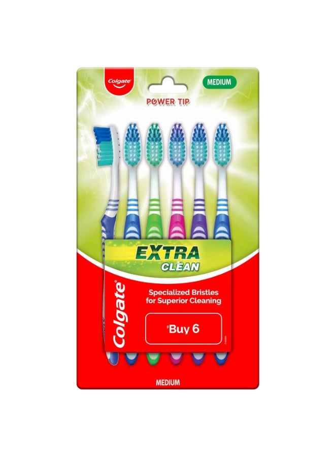 Colgate Extra Clean Toothbrush - Medium (Pack of 6)