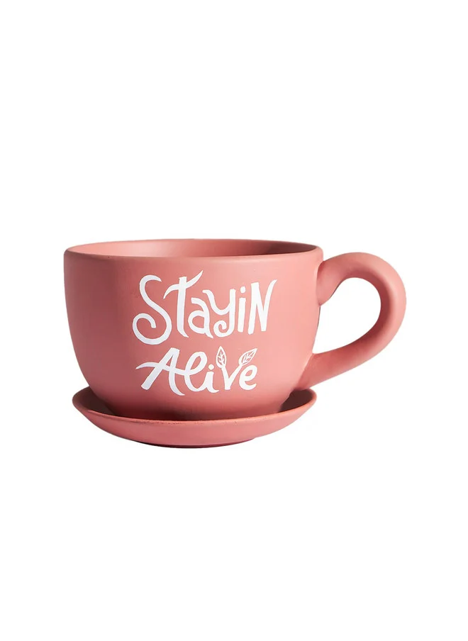 Chumbak Stayin Alive  Planter - Coral
