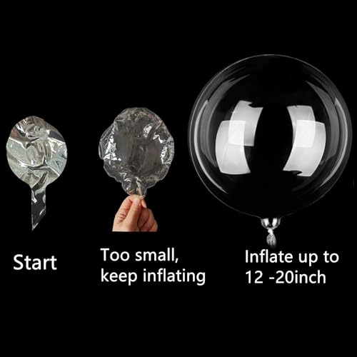 Efay Clear Balloons, Pre Stretched 20" Clear Balloons Transparent 15Pcs Big BoBo Bubble Balloons for Indoor Outdoor Christmas New Year Party Decoration - Image 4