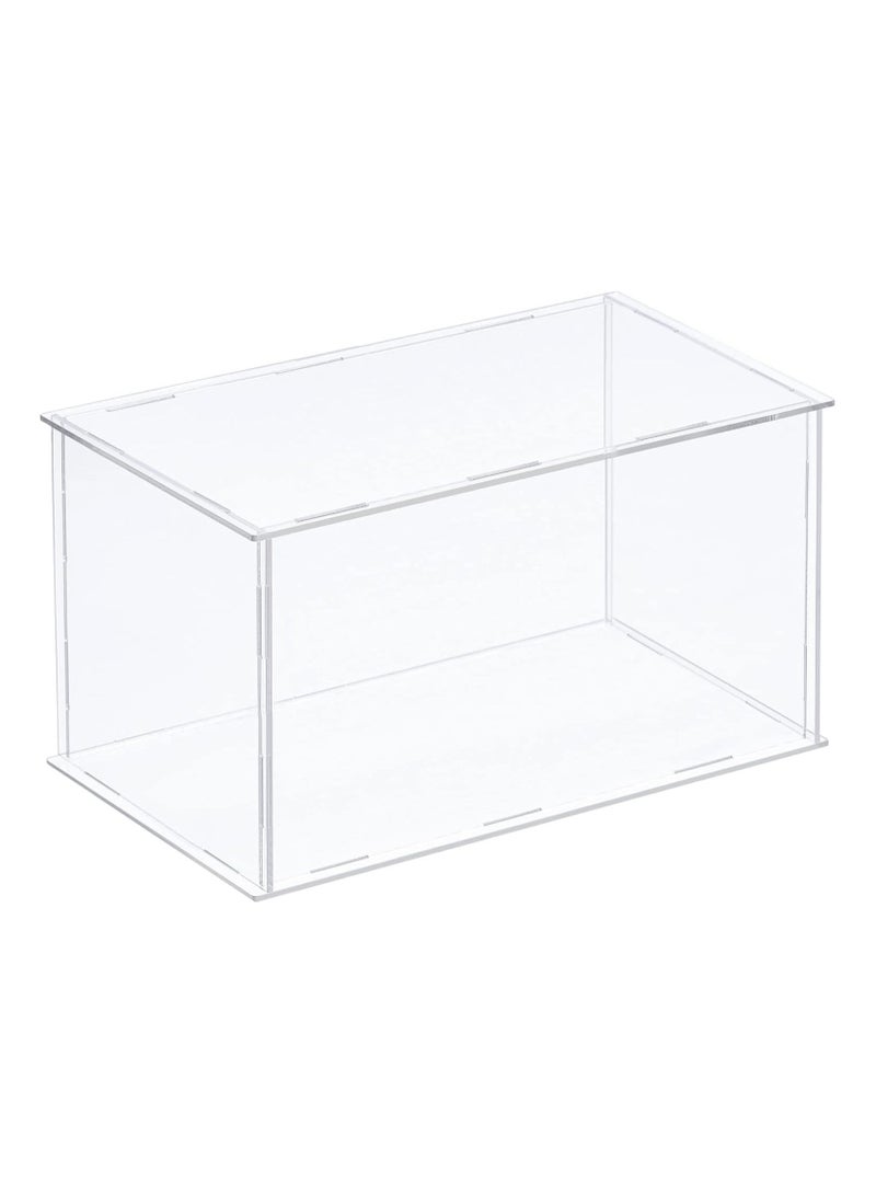 تي بي جي بي علبة عرض أكريليك صندوق بلاستيكي شفاف قابل للتجميع مقاوم للغبار 14x8.3x8 بوصة للأغراض القابلة للجمع - Image 1