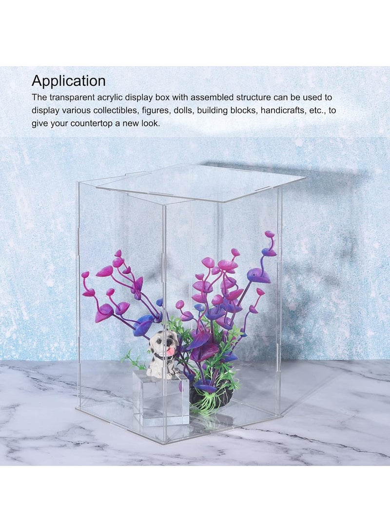 تي بي جي بي علبة عرض أكريليك صندوق بلاستيكي شفاف قابل للتجميع مقاوم للغبار 14x8.3x8 بوصة للأغراض القابلة للجمع - Image 5
