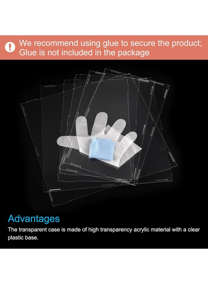 تي بي جي بي علبة عرض أكريليك صندوق بلاستيكي شفاف قابل للتجميع مقاوم للغبار 14x8.3x8 بوصة للأغراض القابلة للجمع - Image 4