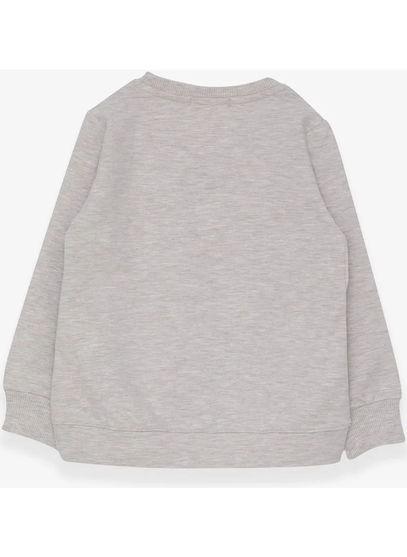 Breeze Girl's Sweatshirt Sequin Girl Printed 3-8 Years, Beige Melange