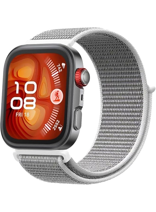 Nylon Straps Compatible with Huawei Wacth Fit 4/Fit 4 Pro/Fit 3, Breathable Sport Loop Soft Nylon Braided Strap Gray
