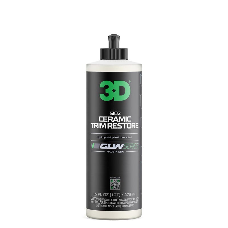 SiO2 Ceramic Trim Restore, GLW Series | Ultimate Hydrophobic Trim Reviver | SiO2 Infused Restoring, Shining, & Protecting | Restores Black Plastic & Vinyl | DIY Car Detailing | 16 oz - Image 1