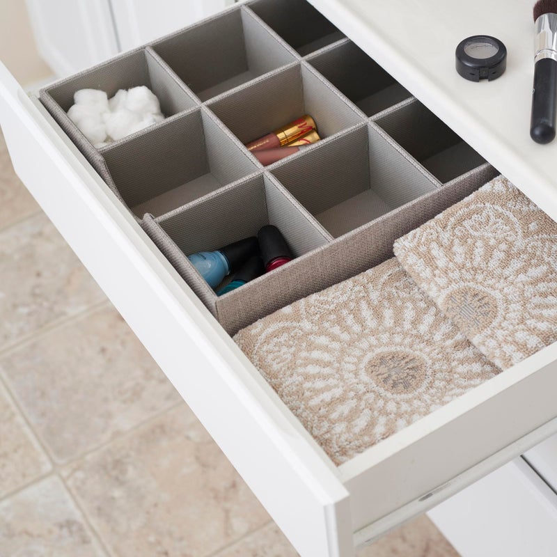 Household Essentials Brown 723-1 Deep 9 Section Drawer Organizer Box for Storage | 12 in x 12 in 3.13 - Image 5