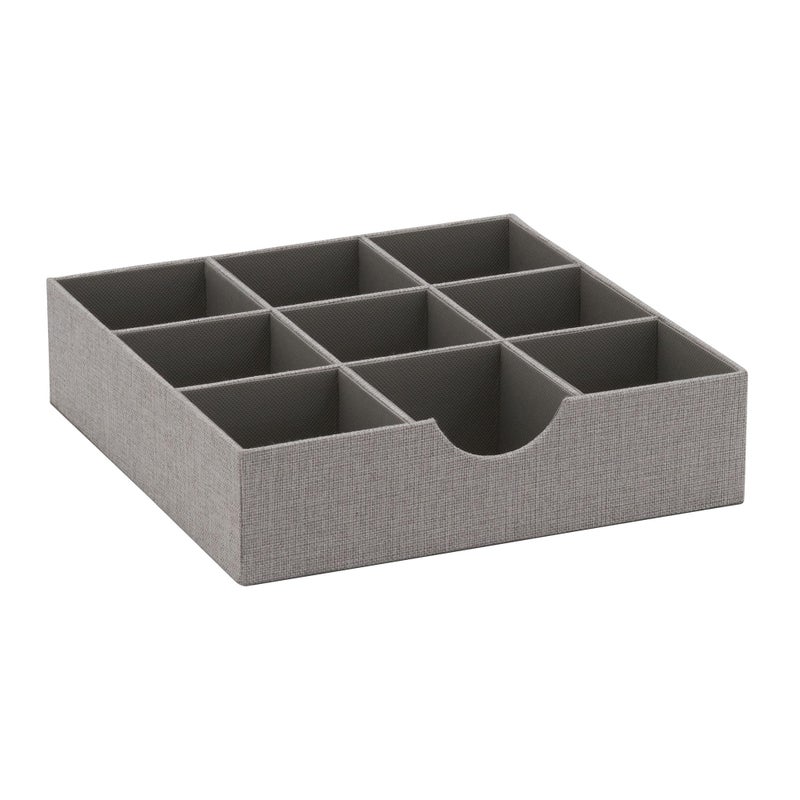 Household Essentials Brown 723-1 Deep 9 Section Drawer Organizer Box for Storage | 12 in x 12 in 3.13 - Image 1