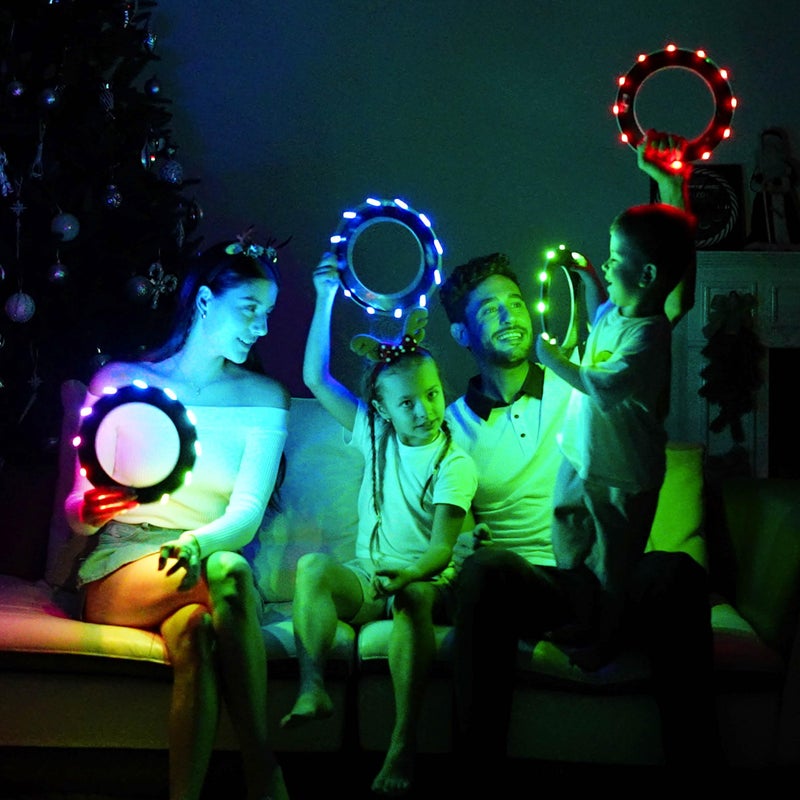 TOSY حلقة طيران TOSY - 12 مصباح LED بلون واحد، ساطع للغاية، وضع الفقدان، إضاءة تلقائية، هدايا لعيد الميلاد للأطفال/المراهقين/الأولاد/الفتيات، آمنة، مقاومة للماء، لعبة للمسبح/الشاطئ/التخييم (أحمر) - Image 5