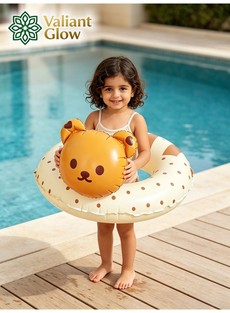 Valiant Glow Kids' Pool Float Rings | Cartoon Bear Inflatable Swimming Rings | Cute Animal Designs | Kids' Swimming Float Rafts | Suitable for Bathtubs, Beaches, Showers, and Summer Pool Parties - Image 3