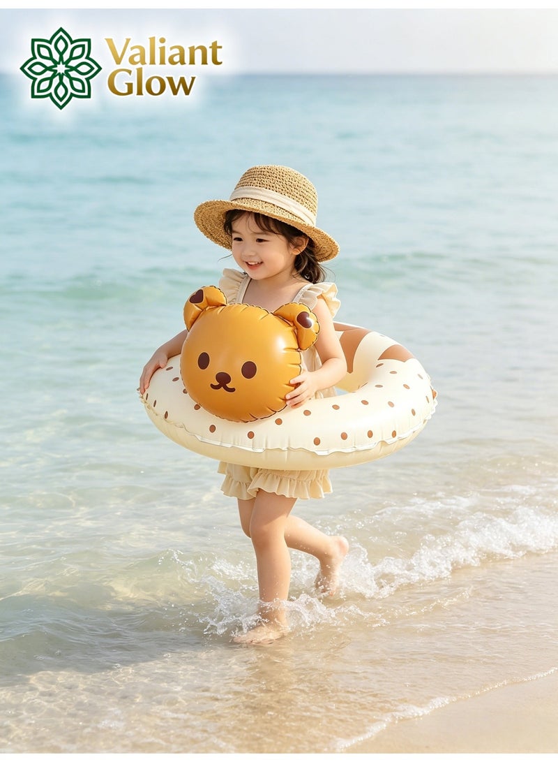 Valiant Glow Kids' Pool Float Rings | Cartoon Bear Inflatable Swimming Rings | Cute Animal Designs | Kids' Swimming Float Rafts | Suitable for Bathtubs, Beaches, Showers, and Summer Pool Parties - Image 2