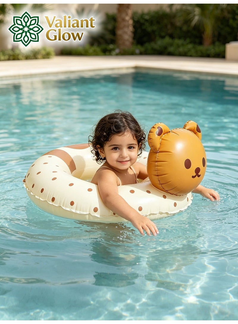 Valiant Glow Kids' Pool Float Rings | Cartoon Bear Inflatable Swimming Rings | Cute Animal Designs | Kids' Swimming Float Rafts | Suitable for Bathtubs, Beaches, Showers, and Summer Pool Parties - Image 1