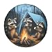 AZIYFBR Raccoons Campfire Universal Spare Tire Cover15 InchCute Waterproof Polyester Wheel Protector Funny Tire Covers for Rv Suvs Trucks Travel Trailers OutdoorEasy Install - Image 2