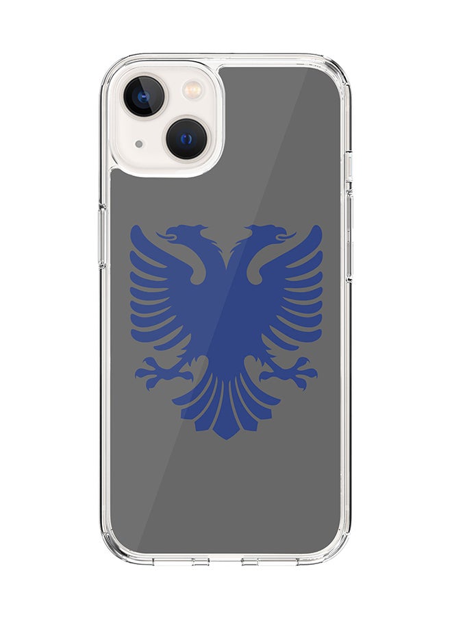 Stylizedd Classic Clear Case for Apple iPhone 14 Plus Case Hybrid Soft Cover Flexible Edges Anti Drop TPU PC Gel Thin Transparent Cover - Albanian Eagle Full Print