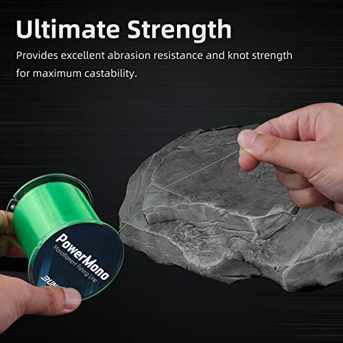 RUNCL PowerMono Fishing Line, Monofilament Fishing Line - Ultimate Strength, Shock Absorber, Suspend in Water, Knot Friendly - Mono Fishing Line (Green, 15LB(6.8kgs), 300yds) - Image 2