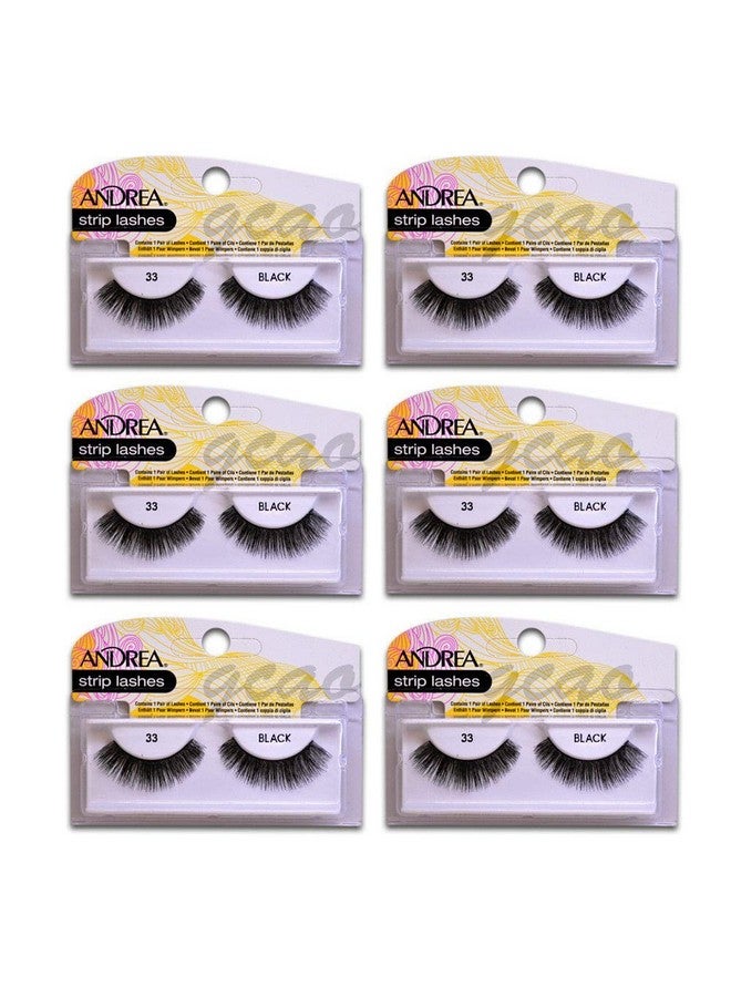Strip Lashes Black [33] 1 Pair (Pack Of 6)