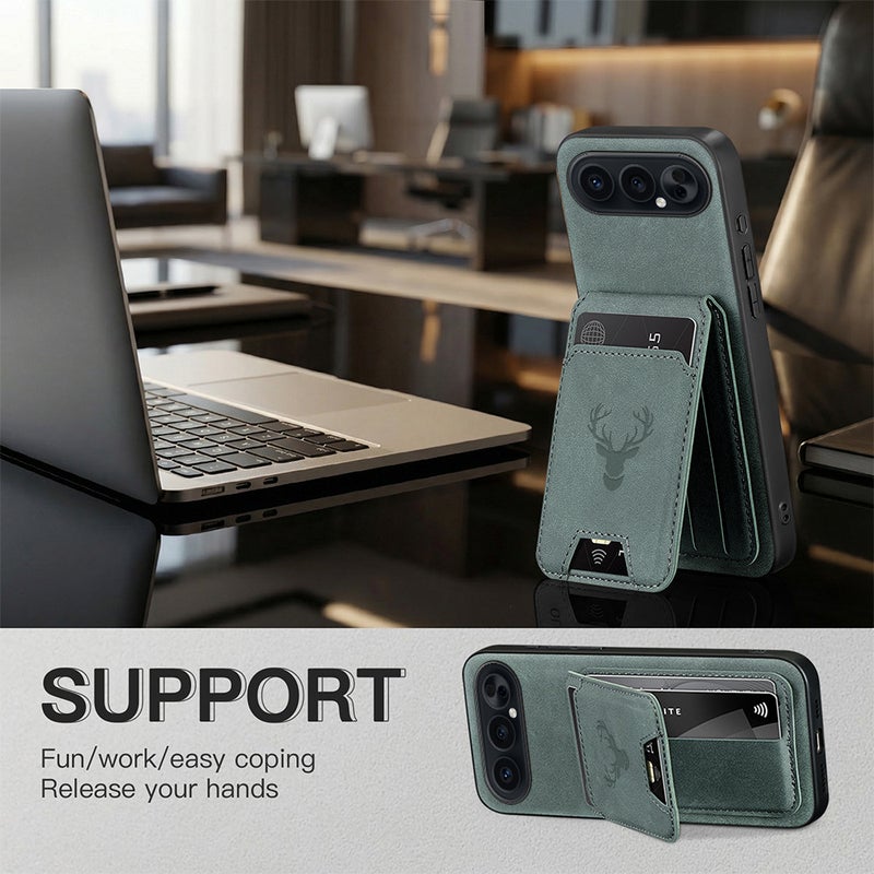 Premium Sheepskin Leather Kickstand Phone Case, Shockproof Anti-Fingerprint Matte Cover for Honor 500/400/600 Pro & Magic 7/8 Pro - Image 3