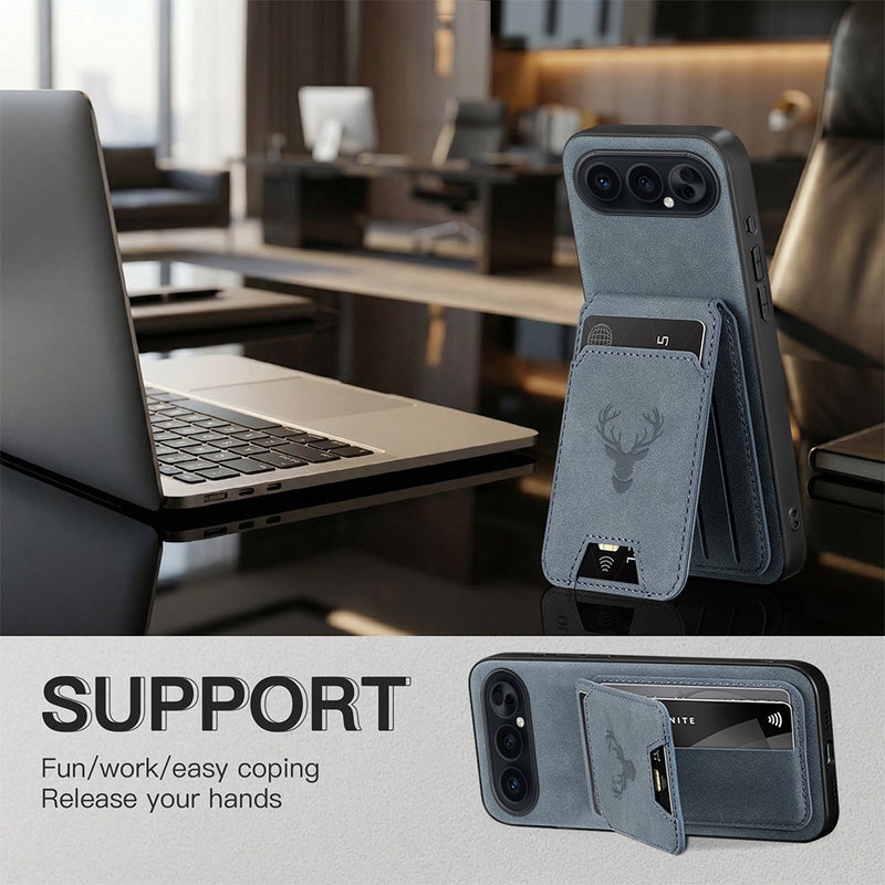 Premium Sheepskin Leather Kickstand Phone Case, Shockproof Anti-Fingerprint Matte Cover for Honor 500/400/600 Pro & Magic 7/8 Pro - Image 1
