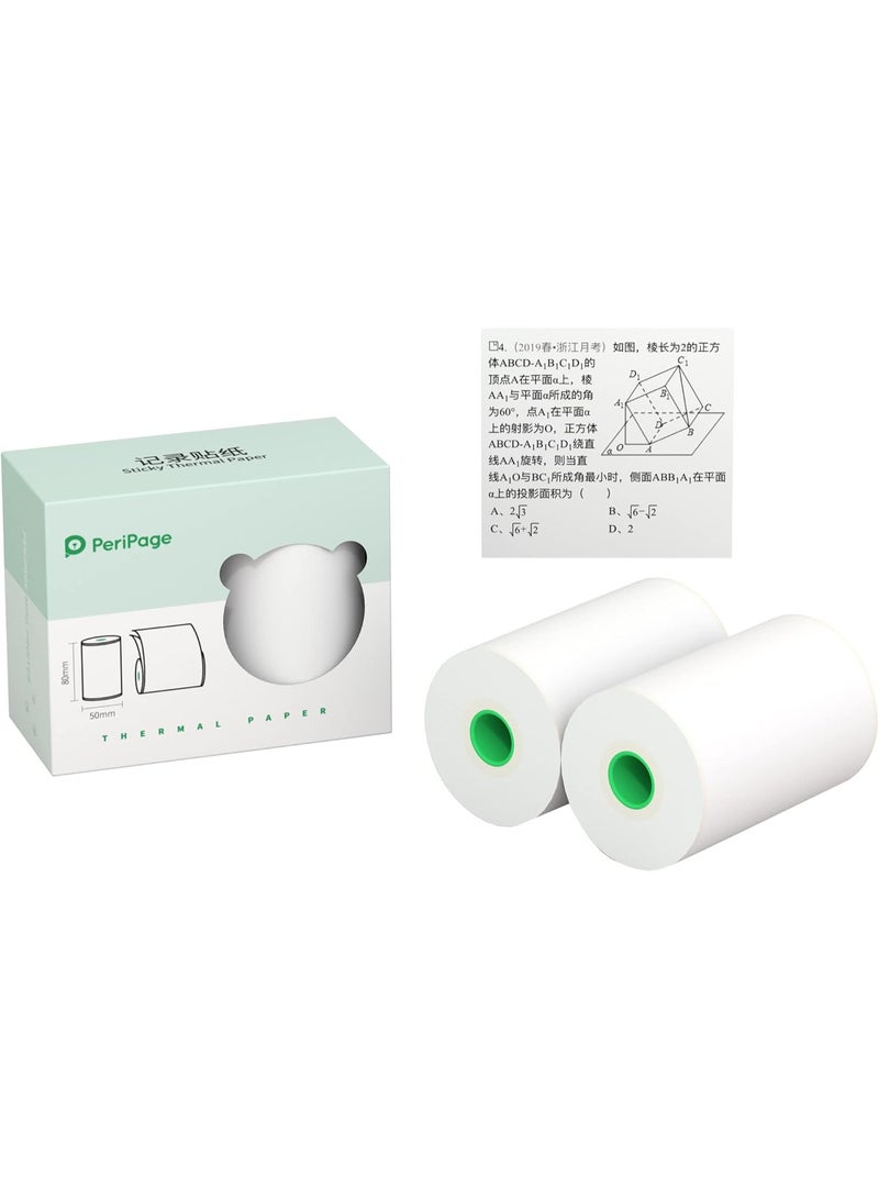 PeriPage A3 80×50mm Thermal Paper 2-Rolls/Box White Color - Image 1