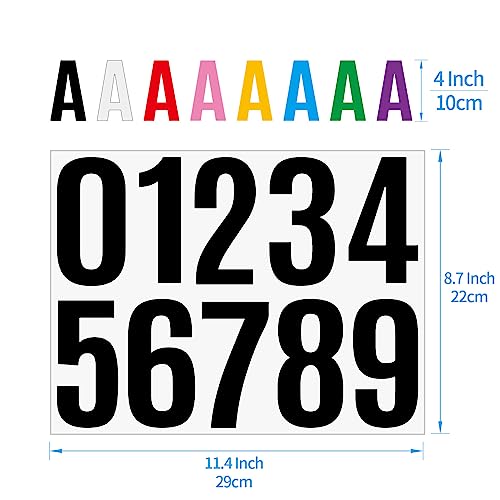 Debinolo 15 Sheets Large Self Adhesive Vinyl Letters Numbers Kit, 4 Inch Mailbox Numbers Stickers for Mailbox, Signs, Window, Door, Cars, Trucks, Home, Business, Address Number, lockers (4 Inch, Black) - Image 5