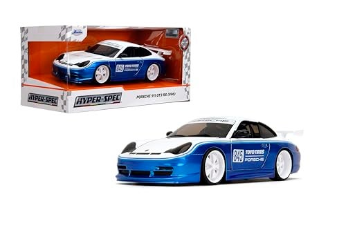 Jada HyperSpec 124 Porsche 911 GT3 RS 996 Toyo Tires DieCast Car Toys for Kids and AdultsCandy BlueWhite - Image 1